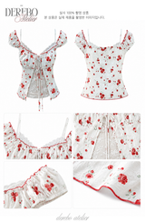 Red Rose Lace Layered Blouse