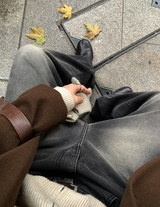 Salty 12514 Vintage Washed Wide Denim Pants