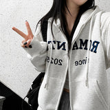 Shine Tantan Embroidered Hooded Zip-Up