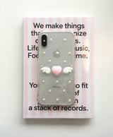 [MADE] ドットエンジェルレジンケース(heart-pink & wings-white)