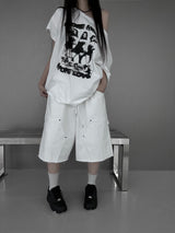 rivet flow bermuda pants (3color)