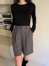 [MADE] Fidic Wool Herringbone Bermuda Pants