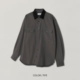 LMN ネロツーポケットコーデュロイカラーオーバーサイズフィットシャツ (4 colors)