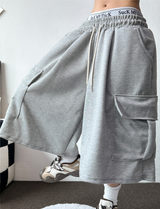 FORMAL BASIC CARGO WIDE BERMUDA 🤎🩶🖤🤍4COLOR