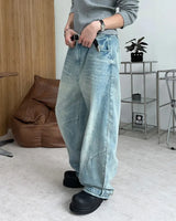 B-Ed Cut Curved Denim Pants