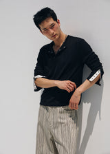 コントラストリベッドヘンリートップ(Black)