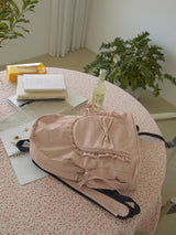 Ruffle ribbon backpack_cotton pink