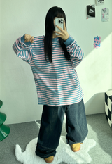LAYERED BANDING DENIM PANTS🖤💙 - 2 COLORS