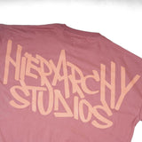 Hierarchy Studios - Graffiti Wide Logo Oversized T-Shirt Dusty Pink