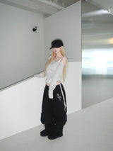 eyelet punching shirring long tee(4 color)