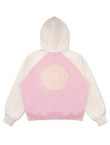 Women's Blur Logo Raglan Crop Hood Zip-up Pink(FCE1ZP304W)