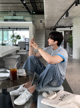 ルックバージップソフトテンセルレイヤードクロップド半袖Tシャツ