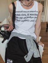 Hua Half Lettering Semi Overfit Sleeveless 