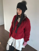 [MD Pick]ウールタッチブラッシュVネックニット (4 Colors)