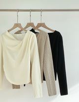 Delo Shirring Unbalanced Drape Knit