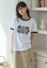 26SS★ スタンプクラブリンガー半袖Tシャツ