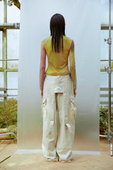 Asymmetric Ruched トップ(イェロー)