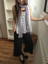 26SS★ [BAONHAUS] Korine Flower Shirring Sleeveless Blouse