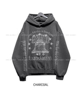 Star Pigment Washing Overfit Brushed Hoodie