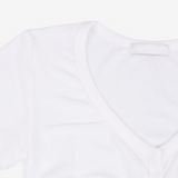 Lucent shirring button crop tee