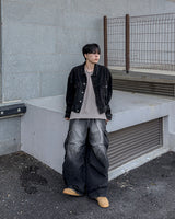 フリップワイドデニムカーゴパンツ