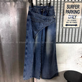 Wrap washing wide denim-PT