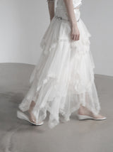 Cherian Chiffon Unbalance Tiered Skirt