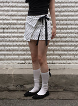 Dot Ribbon Strap Skirt