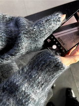 Two-tone brush round knitwear