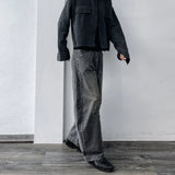 Curved Double-Knee Washed Trousers