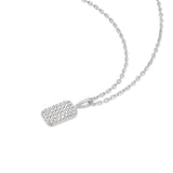 pavé square rhodium plating + 925 silver necklace N064-01H