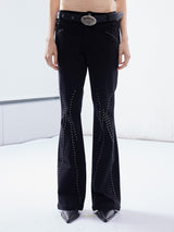 Emoha decay urban punk slim fit versatile hot girl rivet jeans
