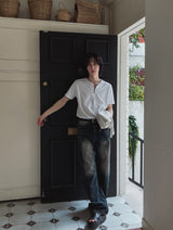 RuenB マッドサンドカーブデニムパンツ