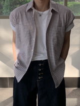 Faro check roll-up short-sleeve shirt