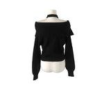 Dahi Off-Shoulder Button Knit Muffler Set