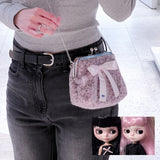 Medium muted pink leopard frame bag (handmade bag)