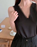 Satin sleeveless blouse