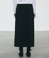 SIDE SLIT LONG SKIRT_BLACK