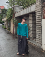 セイレン ストライプ バンディング ワイド スラックス