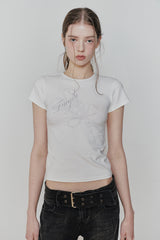 フラジャイルグラフィックTEE white