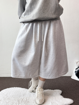 All Love Tattoo Print Patch Wide Bermuda Pants 4Color