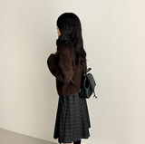 Hani cozy high neck button cardigan