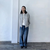 Flared Washed Denim Trousers