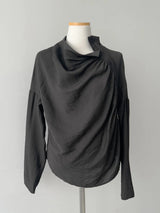 Verona High-Neck Shirred Blouse