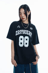 88 Football Short Sleeve T-Shirt - BLACK