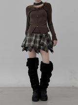 Marie Fur Trimmed Choker Long Sleeve Top