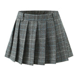 Houndstooth Pleated Skirt