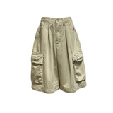 (2color) Detachable 2-Way Cargo Wide Half Cotton Pants