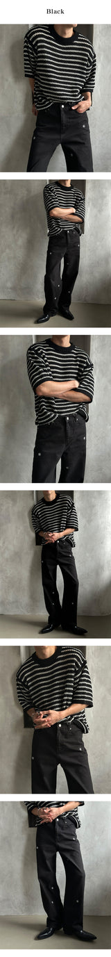 [S/S] セイントストライプハーフニット (3color)