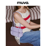 muva. Cowhide‑Velvet Single‑Strap Ding‑Ding Bag, Elegant Commute Underarm Purse for Women, 2026 New Original Style, New Arrival Mar 28